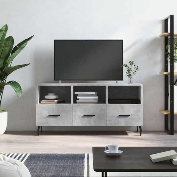 vidaXL TV-Schrank Betongrau 102x36x50 cm Holzwerkstoff, 829056