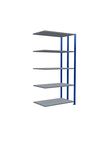 Schulte Anbauregal, Steck-Doppelregal MULTIplus250, 2000 x 1000 x (2x300) mm, 2x5 Fachböden, Kreuzstrebe, RAL 5010 enzianblau/verzinkt, 32135-A-B