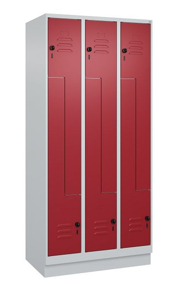 C+P Z-Spind Classic PLUS, C Z-Spind, Classic PLUS, Sockel, 6 Abteile, 1950x900x500mm, 7035/3003, Sicherheits-Drehriegel, 080023-306 S10001