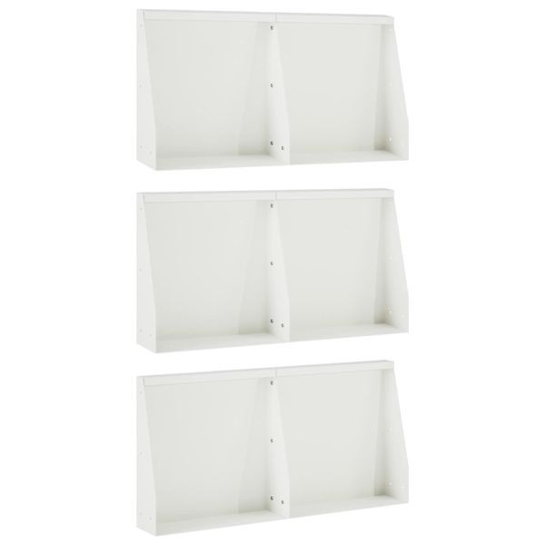 vidaXL Stützmauer 6-teilig 40 x 12 x 40 cm Stahl Weiß, 3449143
