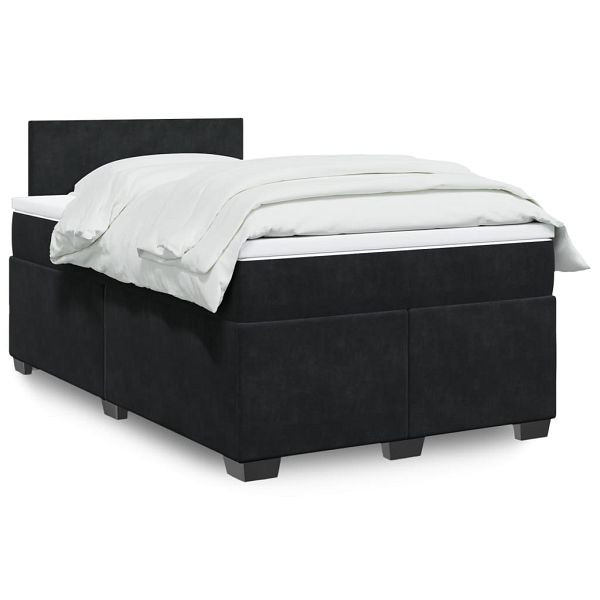 vidaXL Boxspringbett mit Matratze Schwarz 120x200 cm Samt, 3286278