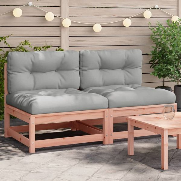 vidaXL Gartensofas ohne Armlehnen mit Kissen 2 Stück Douglasienholz, 838091