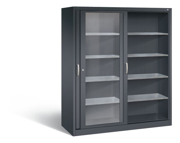 C+P Schiebetürenschrank Acurado, H1950xB1600xT600mm, Farbe: Schwarzgrau, Bügelgriff, 2169-055 S10022