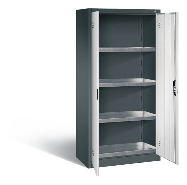 C+P Umweltschrank Acurado, H1950xB930xT500mm, Farbe: Anthrazitgrau / Lichtgrau, Muldengriff, 8921-315 S10359