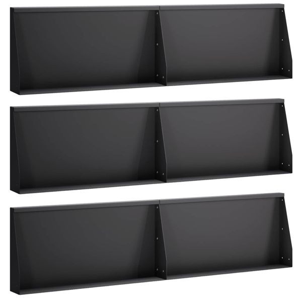 vidaXL Stützmauer 6-teilig 80 x 12 x 50 cm Stahl Schwarz, 3449191