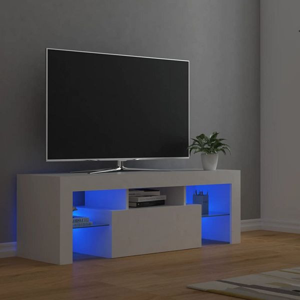 vidaXL TV-Schrank mit LED-Leuchten Weiß 120x35x40 cm, 804346