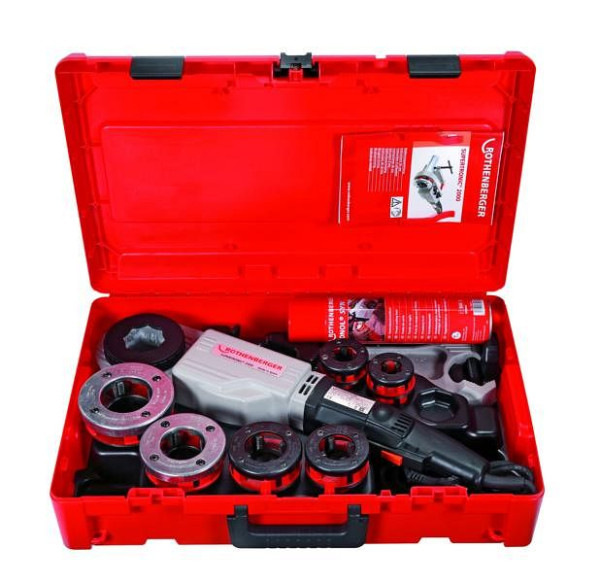 Rothenberger Gewinde Schneidkluppe SUPERTRONIC 2000-Set, BSPT R,1/2-2", 230V, 71256