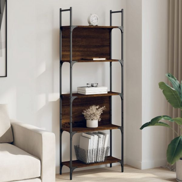 vidaXL Bücherregal 5 Böden Braun Eichen-Optik 60,5x24x166,5 cm, 838867