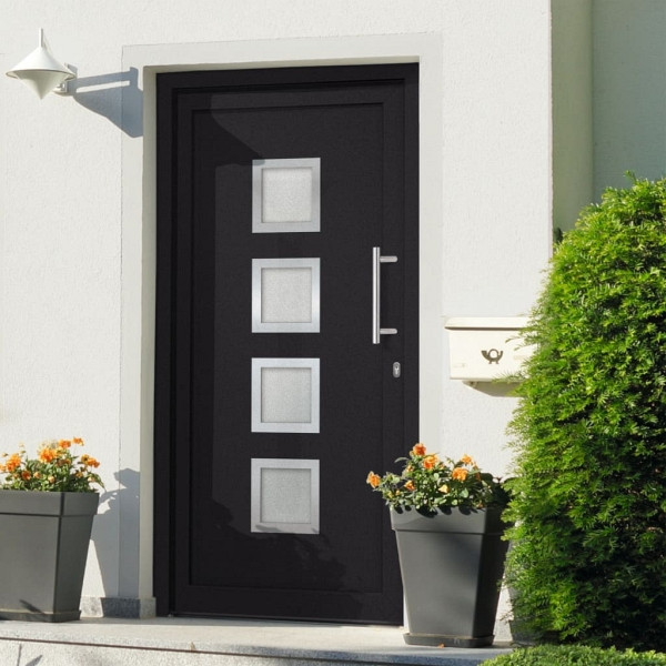 vidaXL Haustür Anthrazit 98x208 cm, Außen anthrazit, innen weiß, 279196