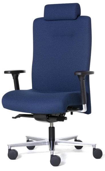 Deskin XXL Bürostuhl DV BIG PLUS BS200 mit Kopfstütze, Blau, 740 x 480 x 1190 mm, 348095
