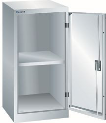 LISTA Flügeltürschrank (BxTxH) 500x500x1000mm KEY Lock, Lichtgrau, 1 Verstellboden, Drehbolzen, 62.151.020