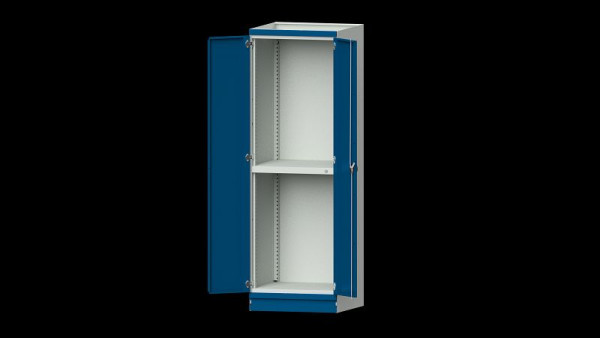 ANKE Werkbänke Basisschrank modulares Schranksystem, Modell 102, 715 x 720 x 2200 mm, Leergehäuse mit Türen, RAL 7035/5010, 631.005