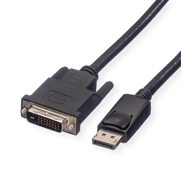 ROLINE DisplayPort Kabel DP ST - DVI ST, LSOH, schwarz, 1 m, 11.04.5771