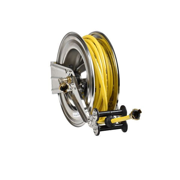 Ebinger Schlauchaufroller OSM 410, Max. 12bar/50°C, 20m - 1/2" PVC-Gewebeschlauch, Gehäuse: Edelstahl, 1.414.101