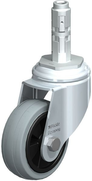 Blickle LKRA-VPA 80G-11-E12 Apparate-Lenkrolle mit Expander, Vollgummi, Grau, 738305