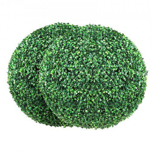 VEVOR 2x Buchsbaumkugel Künstlich Ø50,8cm Garten Deko aus PE, Holz, PP inkl. 2 Stück Dekorative LED-Leuchten, 10 Stück Ersatzblätter, RGZWXJQ20YC04FIJEV0