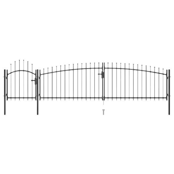 vidaXL Gartentor mit Speerspitzen 5x1,5 m Schwarz, 146322
