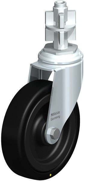 Blickle LKRA-VPA 126K-11-EL-E17 Apparate-Lenkrolle mit Rückenloch, Vollgummi, Schwarz, 613711