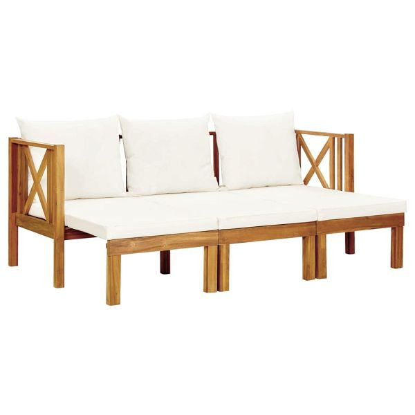 vidaXL 3-Sitzer-Gartenbank mit Kissen 179 cm Massivholz Akazie, 310309