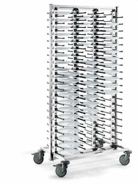 B.PRO SERVISTAR GASTRO 120 Teller-Stapelsystem, fahrbar, für maximal 120 Teller mit Kunststoffrollen, 573699