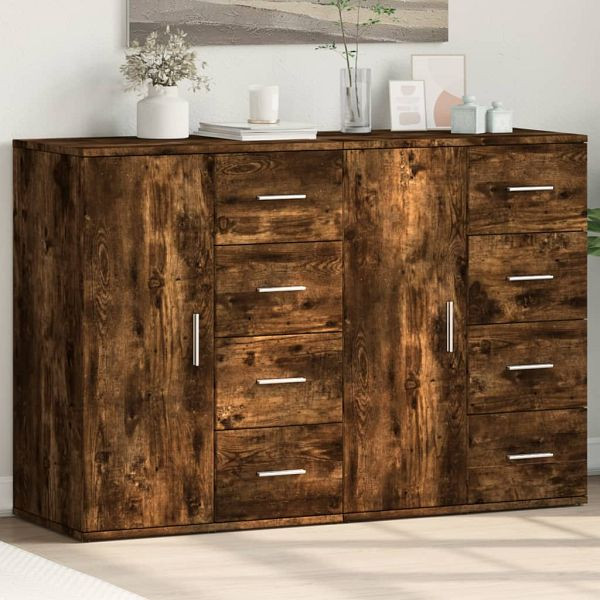 vidaXL Sideboards 2 Stück Räuchereiche 59x39x80 cm Holzwerkstoff, 3276634