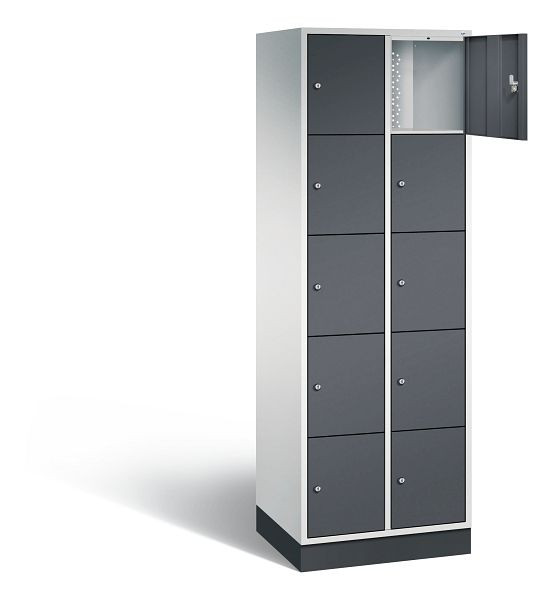 C+P Schließfachschrank Intro, H1950xB620xT490mm, Farbe: Lichtgrau / Schwarzgrau, 8570-201 S10152