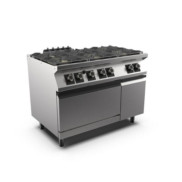 Mareno M1-900 Gasherd 6 Brenner und Gasbackofen GN 2/1, 120cm, PC912GFG, 191.110