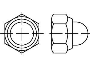 Hutmuttern DIN 986 6 M 8 galvanisch verzinkt VE=K (100 Stück)