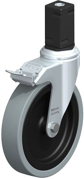 Blickle LKRA-VPA 150G-11-FI-EV17 Apparate-Lenkrolle mit Expander & Feststeller, Vollgummi, Grau, 848436