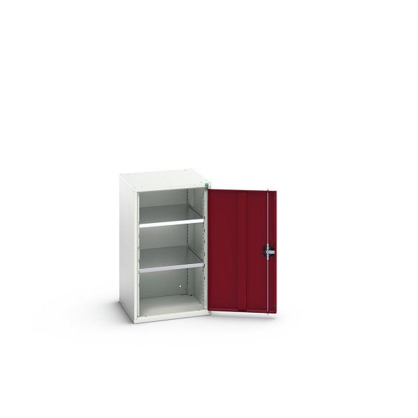 bott verso Flügeltürschrank, mit 2 Fachböden, BxTxH: 525 x 550 x 900 mm, Lichtgrau / Purpurrot, 16926047.24