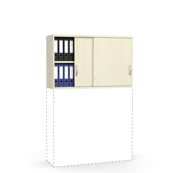 Deskin Schiebetüren-Aufsatzschrank MULTI M pro, Ahorndekor, B 1200 x H 750 x T 420 mm, 270179
