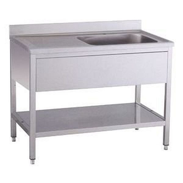 KBS Spültisch 1 Becken rechts mit Aufkantung, 120x60x90cm, 91611104