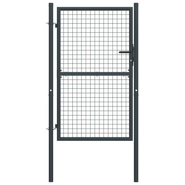 vidaXL Mesh-Gartentor Verzinkter Stahl 100 x 225 cm Grau, 145774