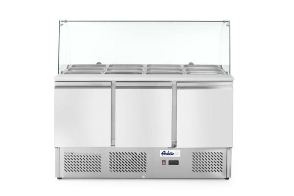 Arktic Kühltisch, dreitürig mit Glasdisplay 380L, 2/8°C 230V/310W, 232798