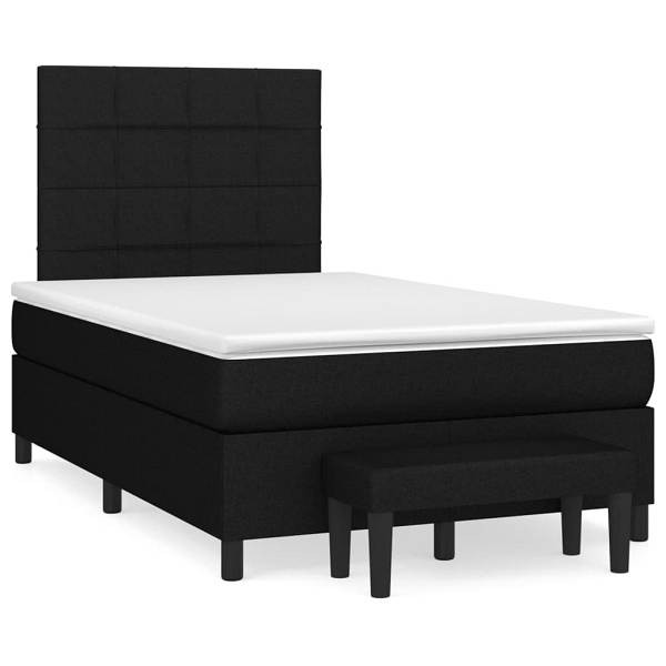 vidaXL Boxspringbett mit Matratze Schwarz 120x190 cm Stoff, 3270357