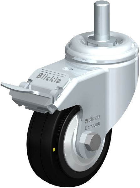 Blickle LKRA-VPA 80K-FI-EL-FA-GS12 Apparate-Lenkrolle mit Gewindestift & Feststeller, Vollgummi, Schwarz, 750925