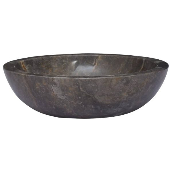 vidaXL Waschbecken Grau Ø40x12 cm Marmor, 149157, 8720286300688