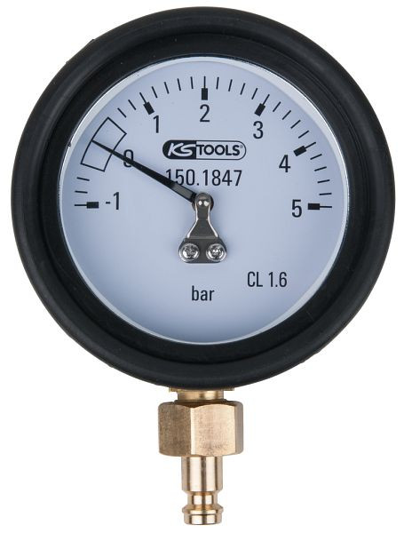 KS Tools Manometer 1,0 - 5,0 bar mit Anschlussnippel und Schutzkappe, 150.1847