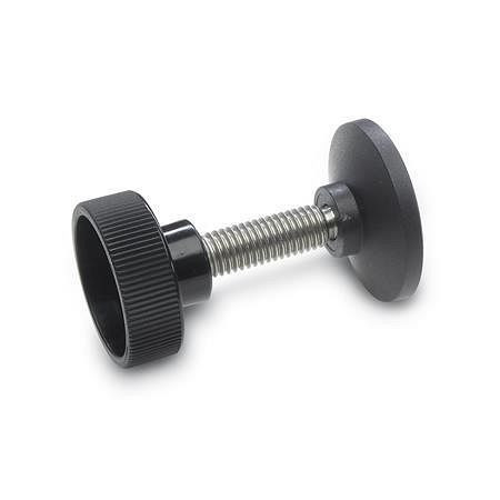 Ganter Rändelhohlschrauben mit beweglichem KU-Druckstück (GN 421.12-M6-45-15), VE: 50 Stück, 421.12-M6-45-15