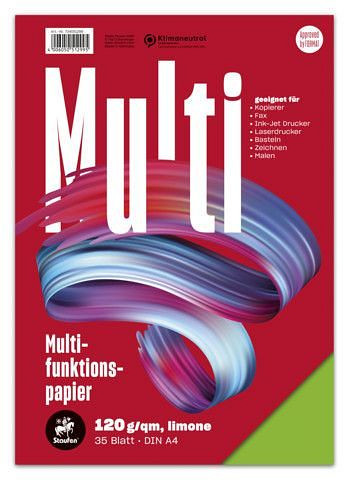 Staufen Multifunktionspapier 7X PLUS - A4, 120 g/qm, limone, 35 Blatt, 734051299
