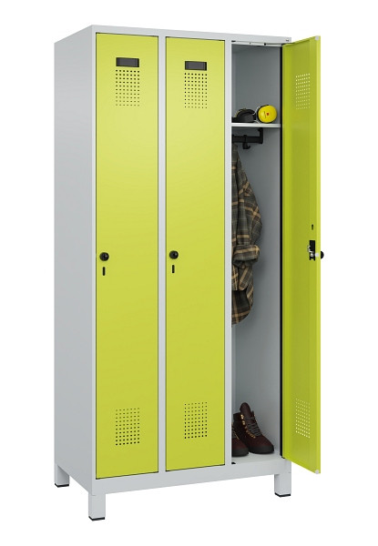 C+P Spind Evolo PLUS, mit Füßen, 3 Abteile, 1950x900x500mm, 7035/0024, Verschluss Drehriegel, Ablageböden 3, 049010-30 S10015