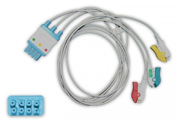 Golmed 3-adrige EKG-Patientenleitung mit Klammern, zu Nihon Kohden, 7-9-NK3