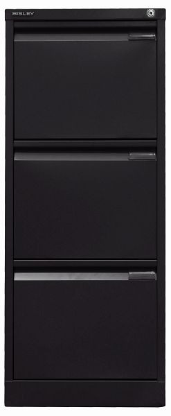 Bisley Hängeregistraturschrank, einbahnig 3 HR-Schubladen, schwarz, 3633633