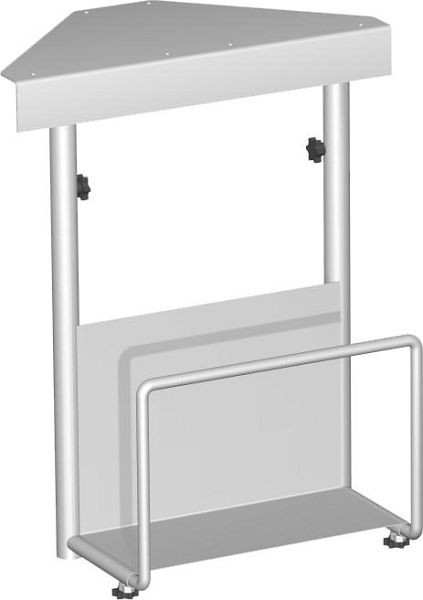 geramöbel CPU-Halter unter Tischplatte zu montieren, 125-225x380x470-520, Silber, T Fuß Flex, S-500910-S