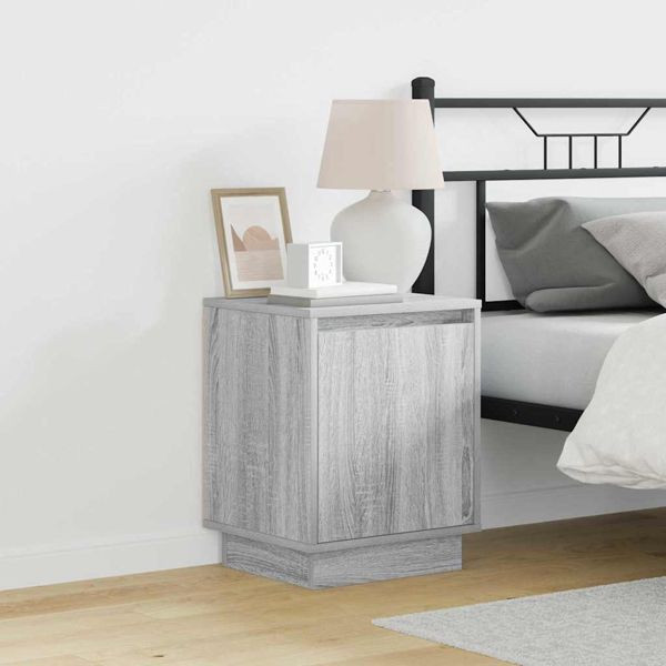 vidaXL Nachttisch mit 2 pcs Grau 39 x 34,5 x 50 cm Holzwerkstoff, 869605