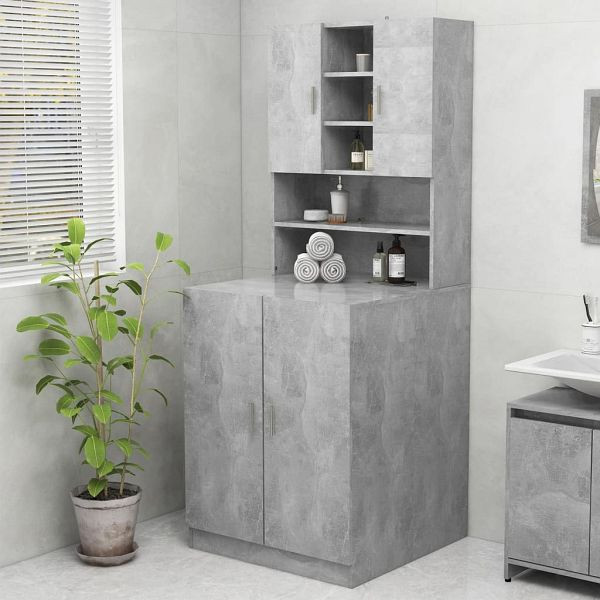 vidaXL Waschmaschinenschrank Betongrau, 3082012