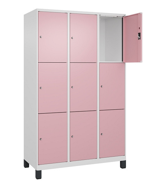 C+P Schließfachschrank Evolo PLUS, mit Füßen, 9 Fächer, 1950x1200x500mm, 9016/3, 049010-323 S10018