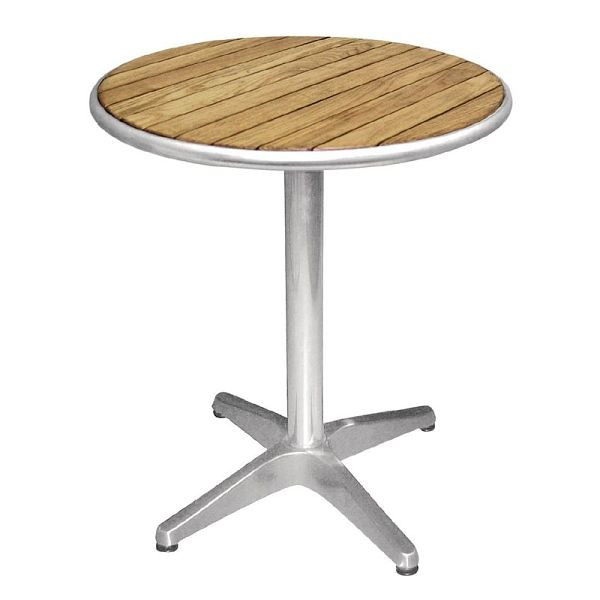 Bolero runder Tisch Eschenholz 1 Bein 60cm, Aluminiumgestell, U428