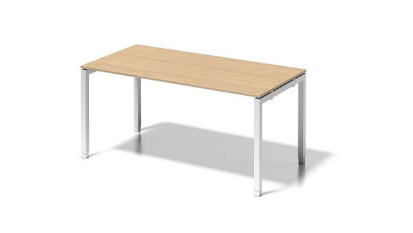 Bisley Cito Schreibtisch, 650-850 mm höheneinstellbares U-Gestell, H 19 x B 1600 x T 800 mm, ahorn/verkehrsweiß, DUH1608MP396