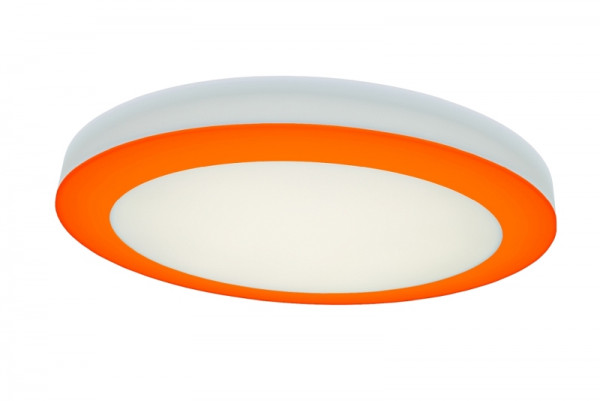 rutec Projekt ASCAR Wand - und Deckenleuchte On/ Off, Durchmesser 620mm, H70mm, 230V, 55W, IP20, 4000K, CRI80 - orange, PBE222